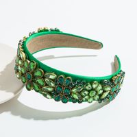 Baroque Style Flower Cloth Inlay Rhinestones Hair Band main image 5