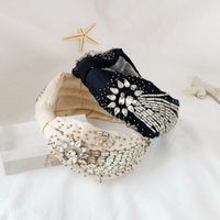 Fashion Bow Knot Cloth Beaded Hair Band 1 Piece main image 1