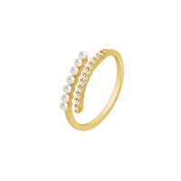 Luxurious Geometric Alloy Plating Artificial Pearls Women's Open Ring main image 4