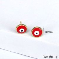 Fashion Round Eye Copper Enamel Gold Plated Ear Studs 1 Pair main image 7