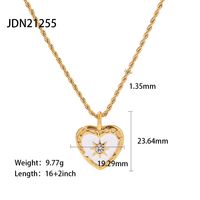 Modern Style Heart Shape Stainless Steel Plating Chain Pendant Necklace sku image 6