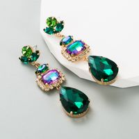 Ins Style Water Droplets Alloy Inlay Artificial Diamond Women's Drop Earrings 1 Pair sku image 1