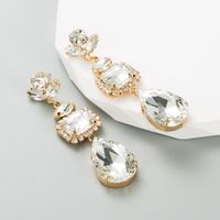 Ins Style Water Droplets Alloy Inlay Artificial Diamond Women's Drop Earrings 1 Pair main image 4