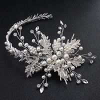 Braut Kopfschmuck Europäische Und Amerikanische Neue Brautkleid Accessoires Hand Gefertigte Perlen Haarband Exquisite Reis Perlen Strass Haarband sku image 1