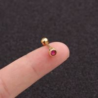 Simple Style Round Copper Inlay Zircon Ear Studs 1 Piece main image 5