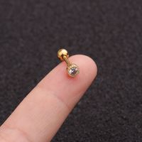 Simple Style Round Copper Inlay Zircon Ear Studs 1 Piece main image 4