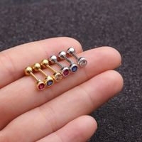 Simple Style Round Copper Inlay Zircon Ear Studs 1 Piece main image 1