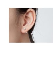 Simple Style Solid Color Silver Plating Ear Studs 1 Pair main image 4
