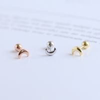 Simple Style Moon Silver Plating Ear Studs 1 Pair main image 1