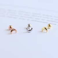 Style Simple Lune Argent Placage Boucles D'oreilles 1 Paire main image 1