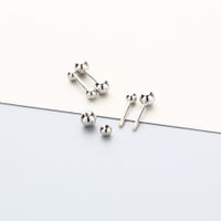 Simple Style Solid Color Silver Plating Ear Studs 1 Pair main image 5