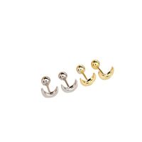 Simple Style Moon Silver Plating Ear Studs 1 Pair main image 3