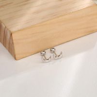 Simple Style Moon Silver Plating Ear Studs 1 Pair main image 2
