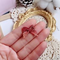 Fashion Solid Color Bow Knot Alloy Women's Ear Studs 1 Piece sku image 17