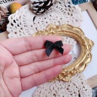 Fashion Solid Color Bow Knot Alloy Women's Ear Studs 1 Piece sku image 22