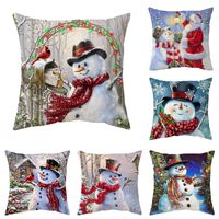 Cute Snowman Short Plush Pillow Cases main image 2