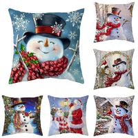 Cute Snowman Short Plush Pillow Cases main image 1