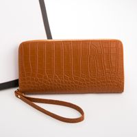 Women's Solid Color Crocodile Pu Leather Zipper Coin Purses main image 2