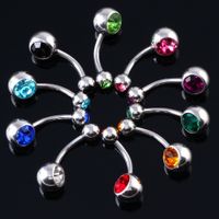 Fashion Geometric Stainless Steel Inlay Zircon Belly Ring sku image 7