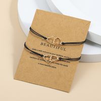 Simple Style Heart Shape Rope Knitting Women's Bracelets 2 Pieces main image 7