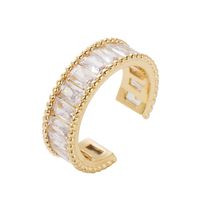 Copper-plated Gold Inlaid Zircon Women's Opening Adjustable Ring sku image 2