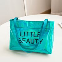 Women's Small Pvc Letter Fashion Square Zipper Tote Bag main image 6