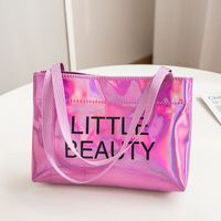 Women's Small Pvc Letter Fashion Square Zipper Tote Bag main image 2
