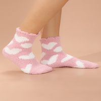 Women's Fashion Color Block Coral Fleece Ankle Socks main image 3