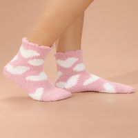 Frau Mode Farbblock Korallenvlies Ankle Socken sku image 1