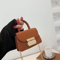 Women's Pu Leather Solid Color Vintage Style Square Flip Cover Crossbody Bag main image 5