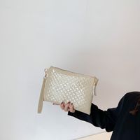 Women's Spring&summer Pu Leather Solid Color Fashion Tassel Square Zipper Clutch Bag main image 5