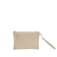 Women's Spring&summer Pu Leather Solid Color Fashion Tassel Square Zipper Clutch Bag sku image 1