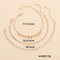 Simple Style Geometric Alloy Plating Women's Anklet 3 Pieces main image 4