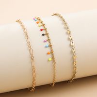 Simple Style Geometric Alloy Plating Women's Anklet 3 Pieces main image 3