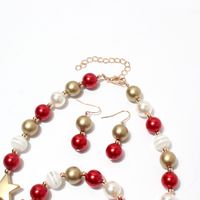 Fashion Pentagram Imitation Pearl Beaded Women's Bracelets Earrings Necklace 3 Piece Set main image 3