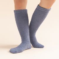 Unisex Simple Style Solid Color Coral Fleece Over The Knee Socks main image 1
