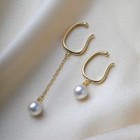 Mode Geometrisch Gemischte Materialien Überzug Künstliche Perlen Frau Ohrringe 1 Paar main image 4