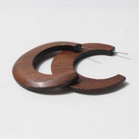 1 Pair Vintage Style C Shape Handmade Wood Ear Studs main image 3