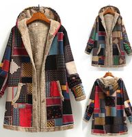 Women's Fashion Color Block Printing Single Breasted Coat Woolen Coat main image 1