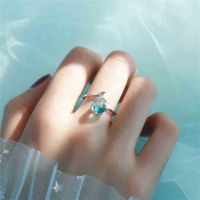 Ins Style Fish Tail Alloy Plating Inlay Artificial Gemstones Women's Open Ring 1 Piece main image 3