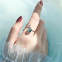 Ins Style Fish Tail Alloy Plating Inlay Artificial Gemstones Women's Open Ring 1 Piece main image 4
