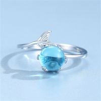Ins Style Fish Tail Alloy Plating Inlay Artificial Gemstones Women's Open Ring 1 Piece main image 1