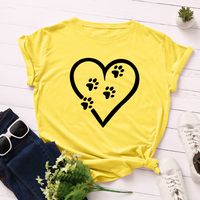 Fashion Heart Shape Modal Round Neck Short Sleeve Regular Sleeve Printing T-shirt main image 4