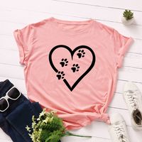 Fashion Heart Shape Modal Round Neck Short Sleeve Regular Sleeve Printing T-shirt main image 6