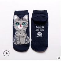 Women's Cute Cat Cotton Jacquard Ankle Socks sku image 3