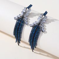 Fashion Geometric Tassel Copper Tassel Rhinestones Drop Earrings 1 Pair sku image 6