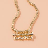 Simple Style Letter Solid Color Alloy Women's Necklace 1 Piece main image 4