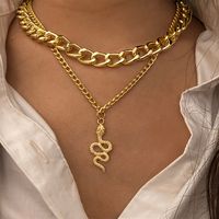 Rock Snake Alloy Women's Layered Necklaces 1 Piece main image 3