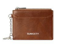 Men's Solid Color Pu Leather Zipper Card Holders sku image 3