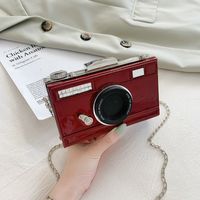 Women's Small Pu Leather Camera Fashion Chain Square Lock Clasp Crossbody Bag main image 1